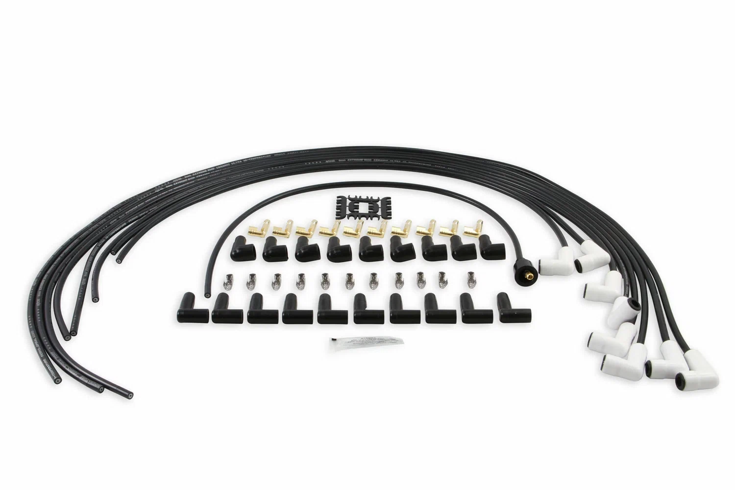 Spark Plug Wire Set - Universal - 90 Deg White Ceramic Boots - 9001C